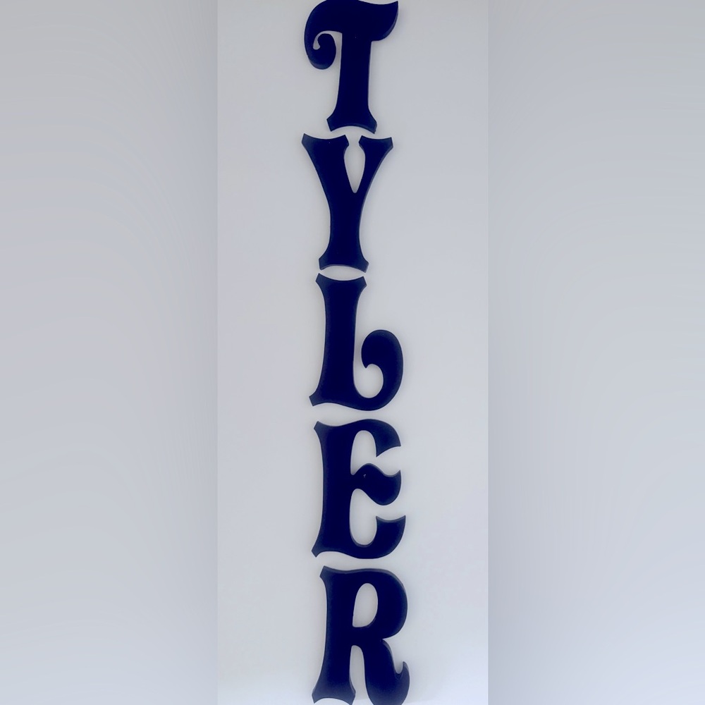 Wood wall letters home decor name sign black, 7.5”